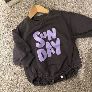 Black and Purple Hoodie with SUN DAY Print